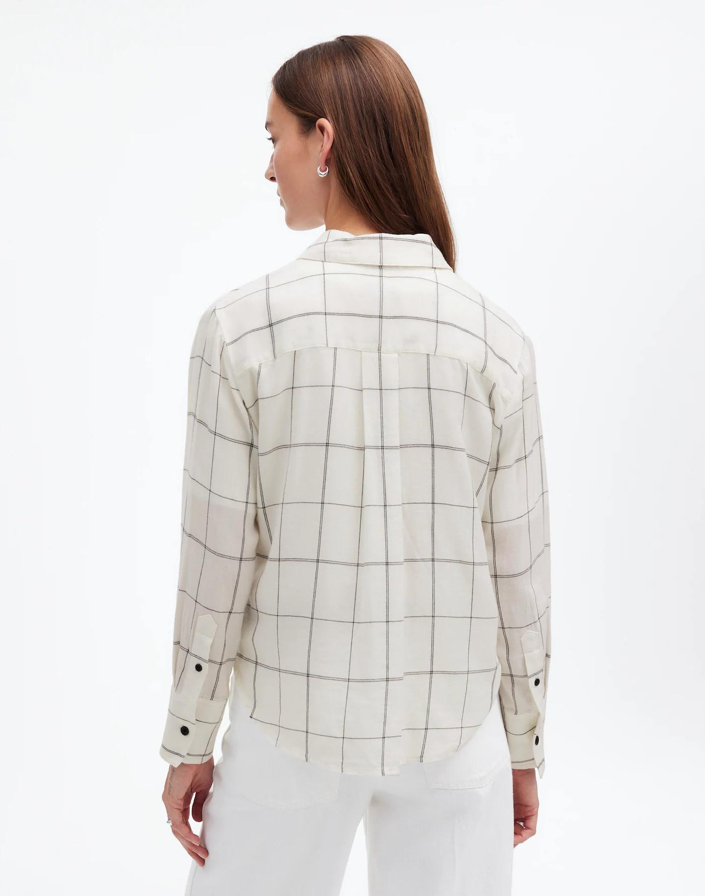 Easy Y-Neck Button-Up Shirt Product Image