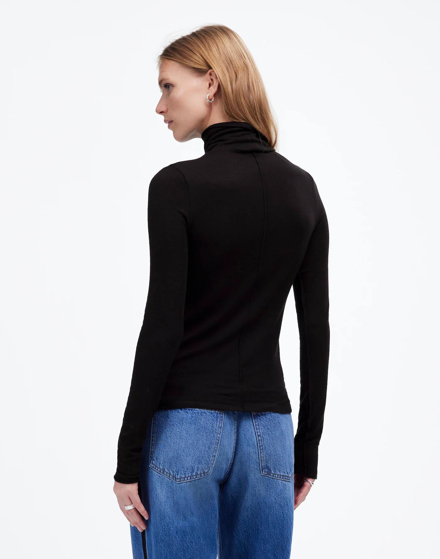 Wool-Blend Turtleneck Long-Sleeve Tee Product Image