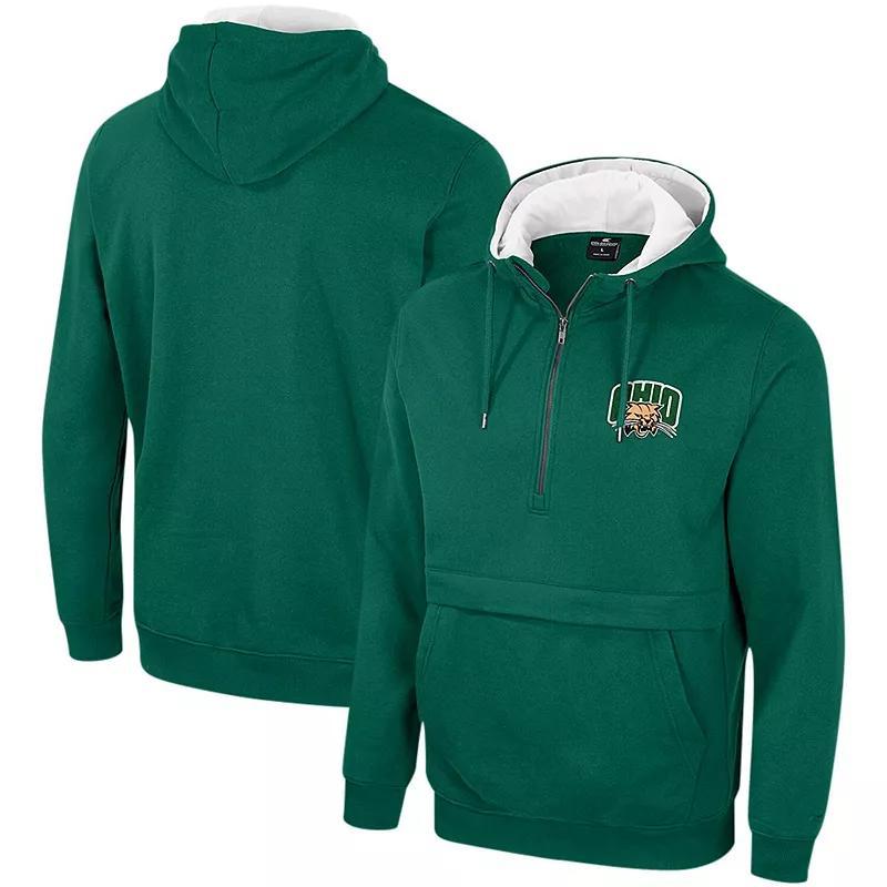 Mens Colosseum Green Ohio Bobcats Team Half-Zip Pullover Hoodie Product Image