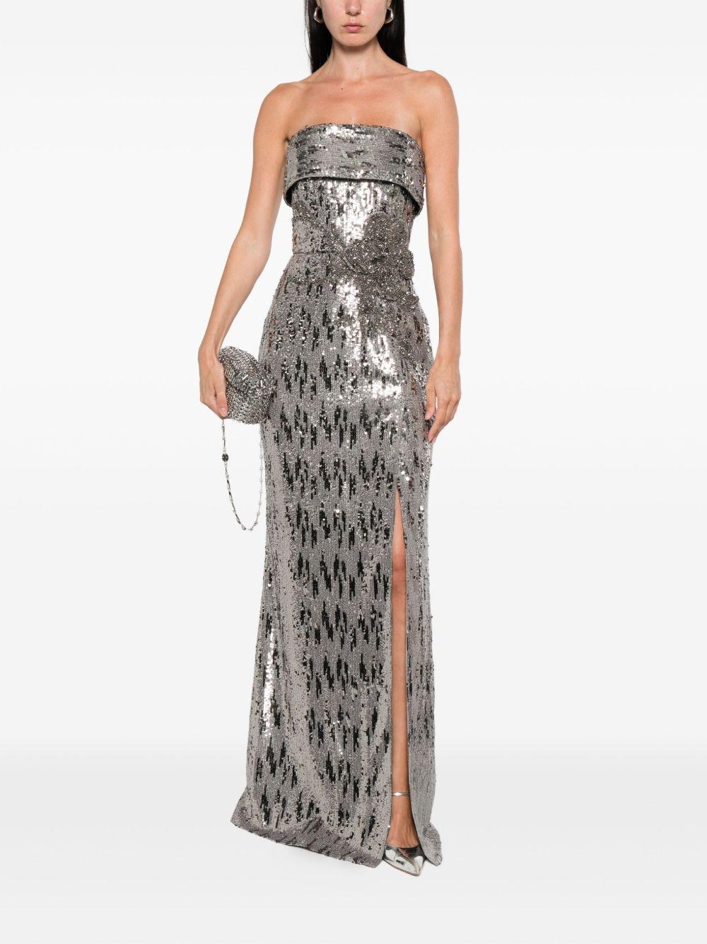 sequin-embellished strapless maxi dress Product Image