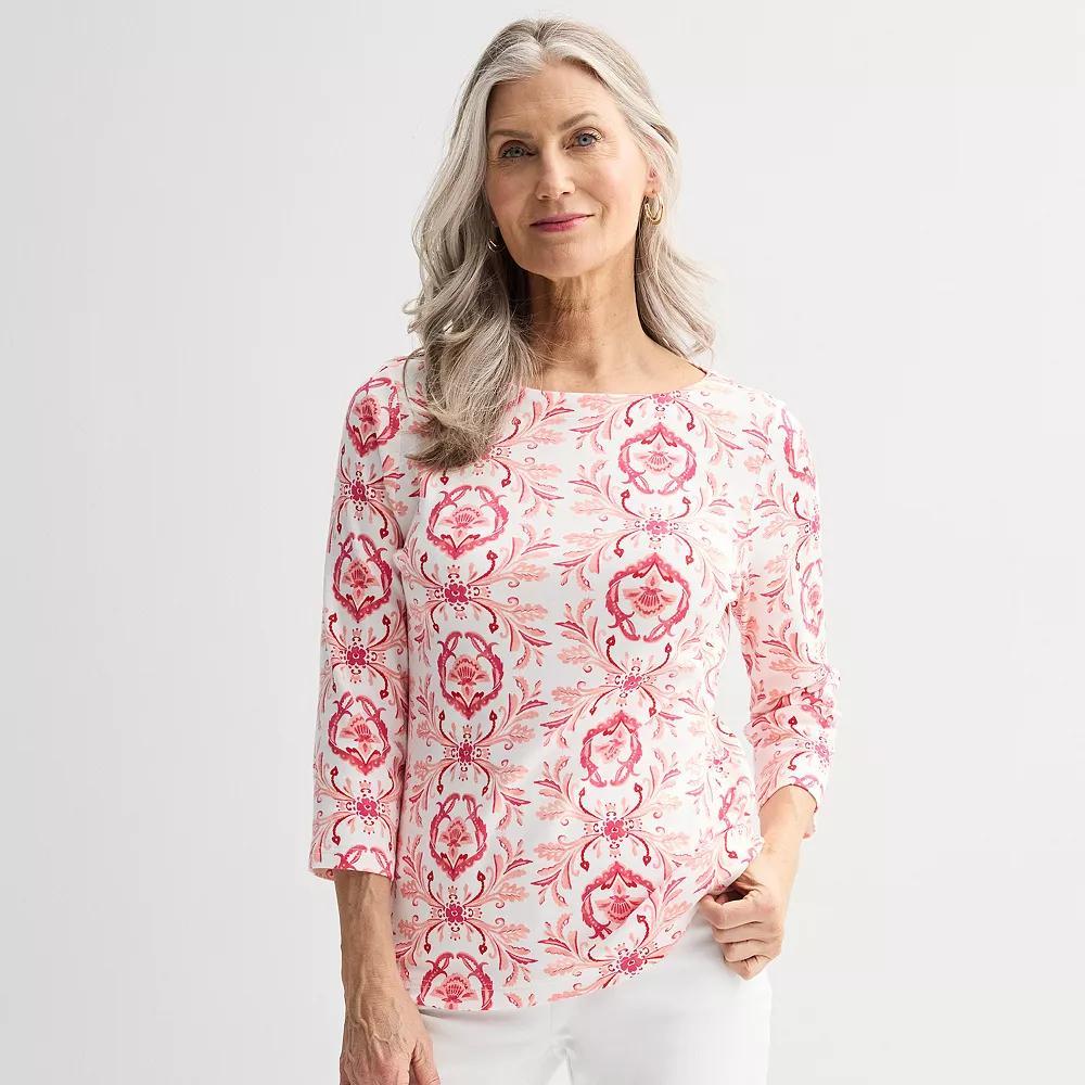 Petite Croft & Barrow® Boatneck Top, Women's,  Product Image