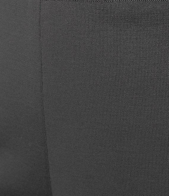 Ming Wang Woven Slim Straight Leg Elastic Waist Cropped Pull-On Pants Product Image