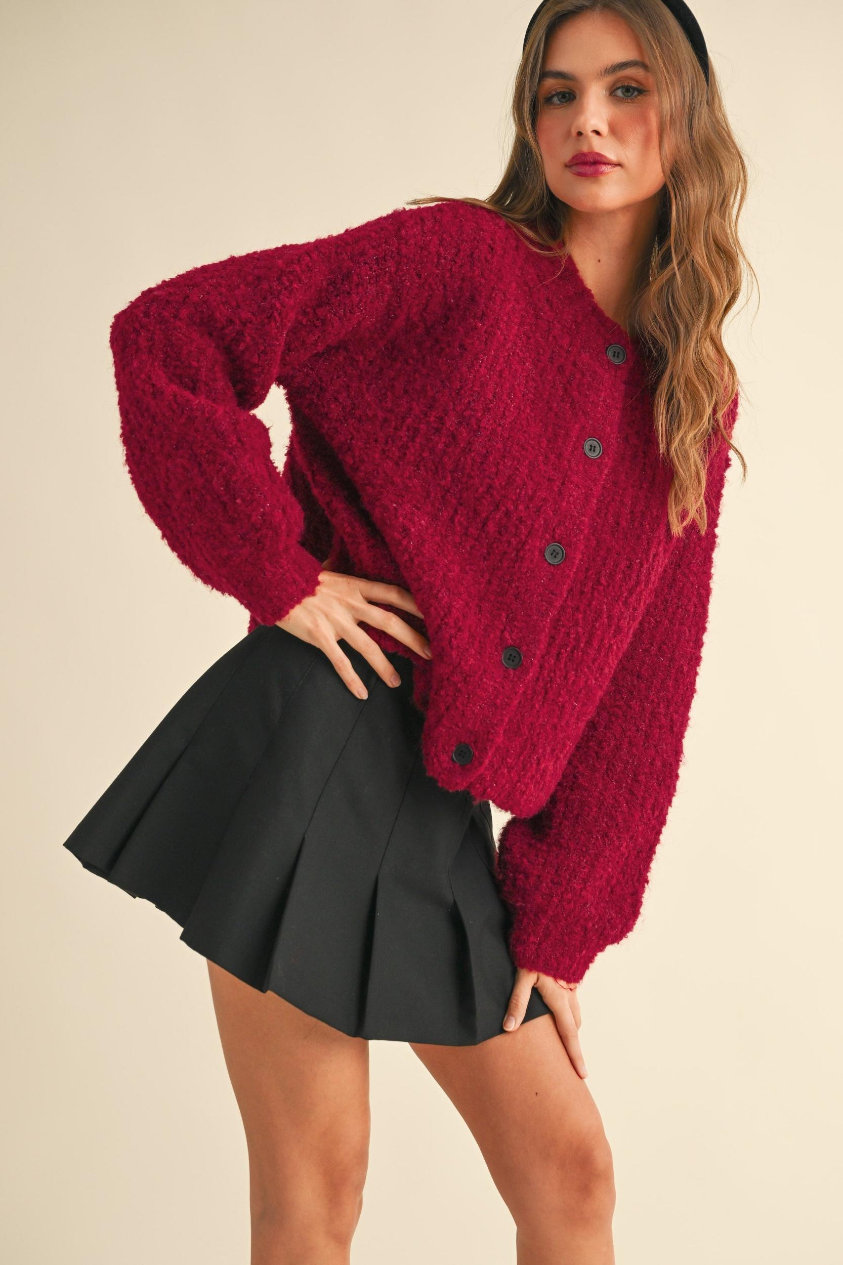 Soft Cozy Button Front Sweater Cardigan Product Image