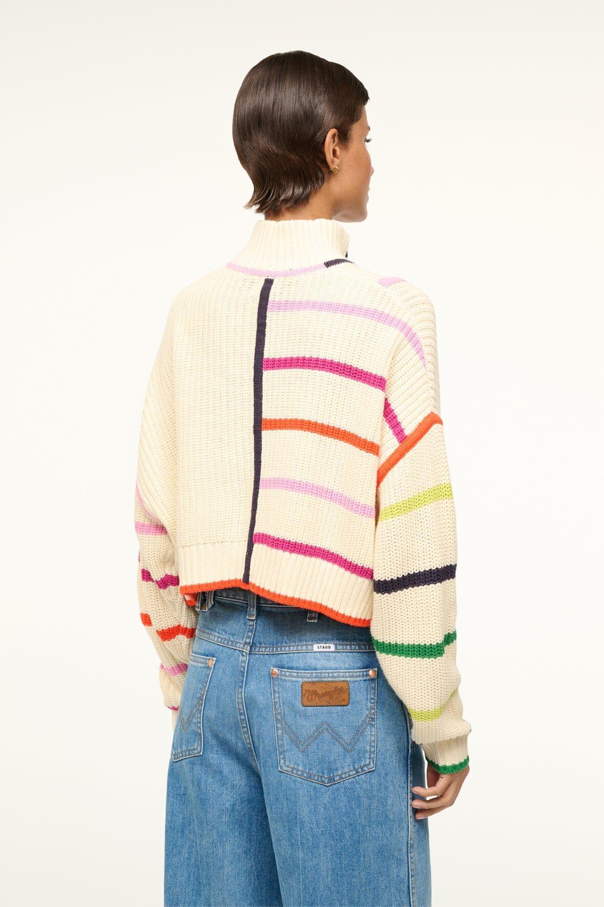 CROPPED HAMPTON SWEATER | CREAM RAINBOW MULTI Product Image