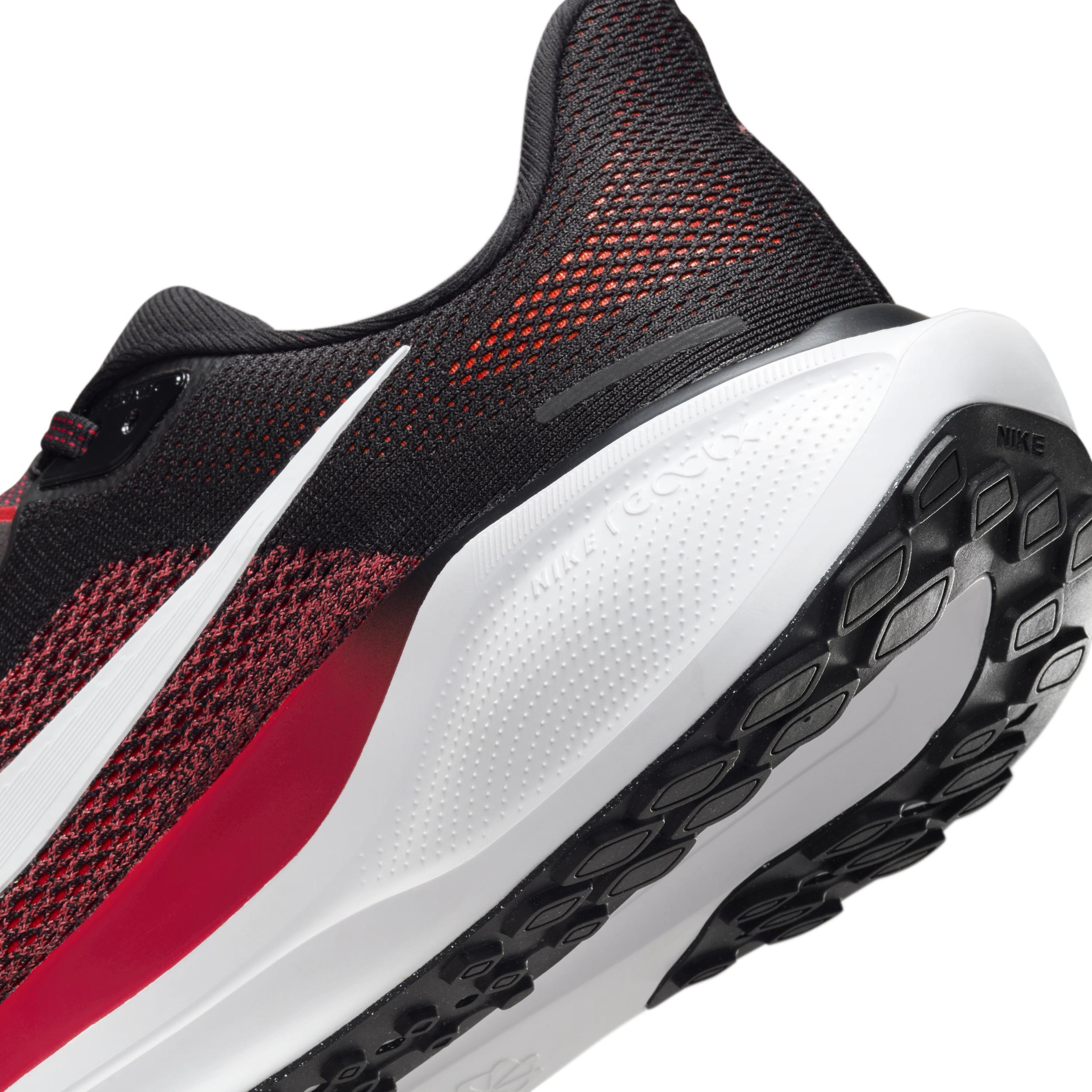 Nike Mens Zoom Pegasus 41 Wide - Shoes Black/White/Fire Red Product Image