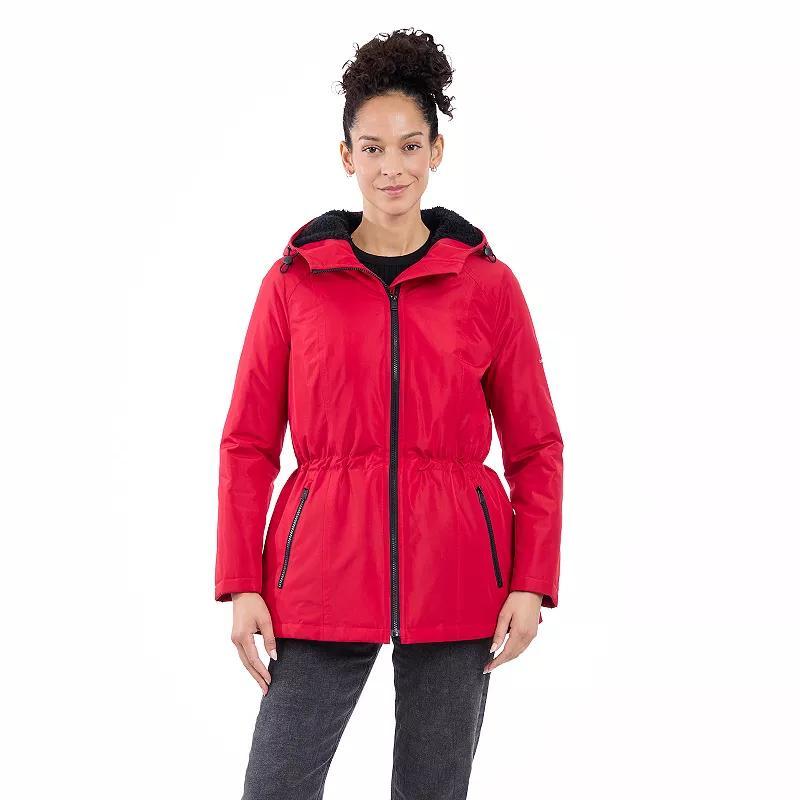 Women's London Fog Zip-Front Rain Anorak Jacket, Size: Small, Red Product Image