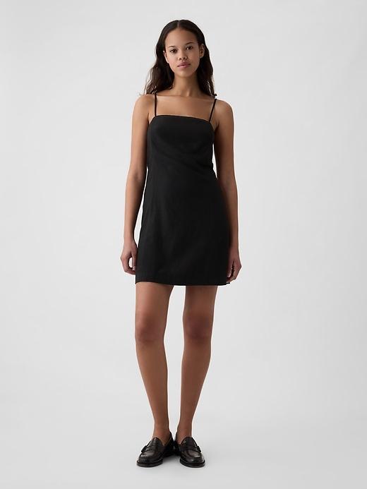 Linen-Blend Mini Dress Product Image