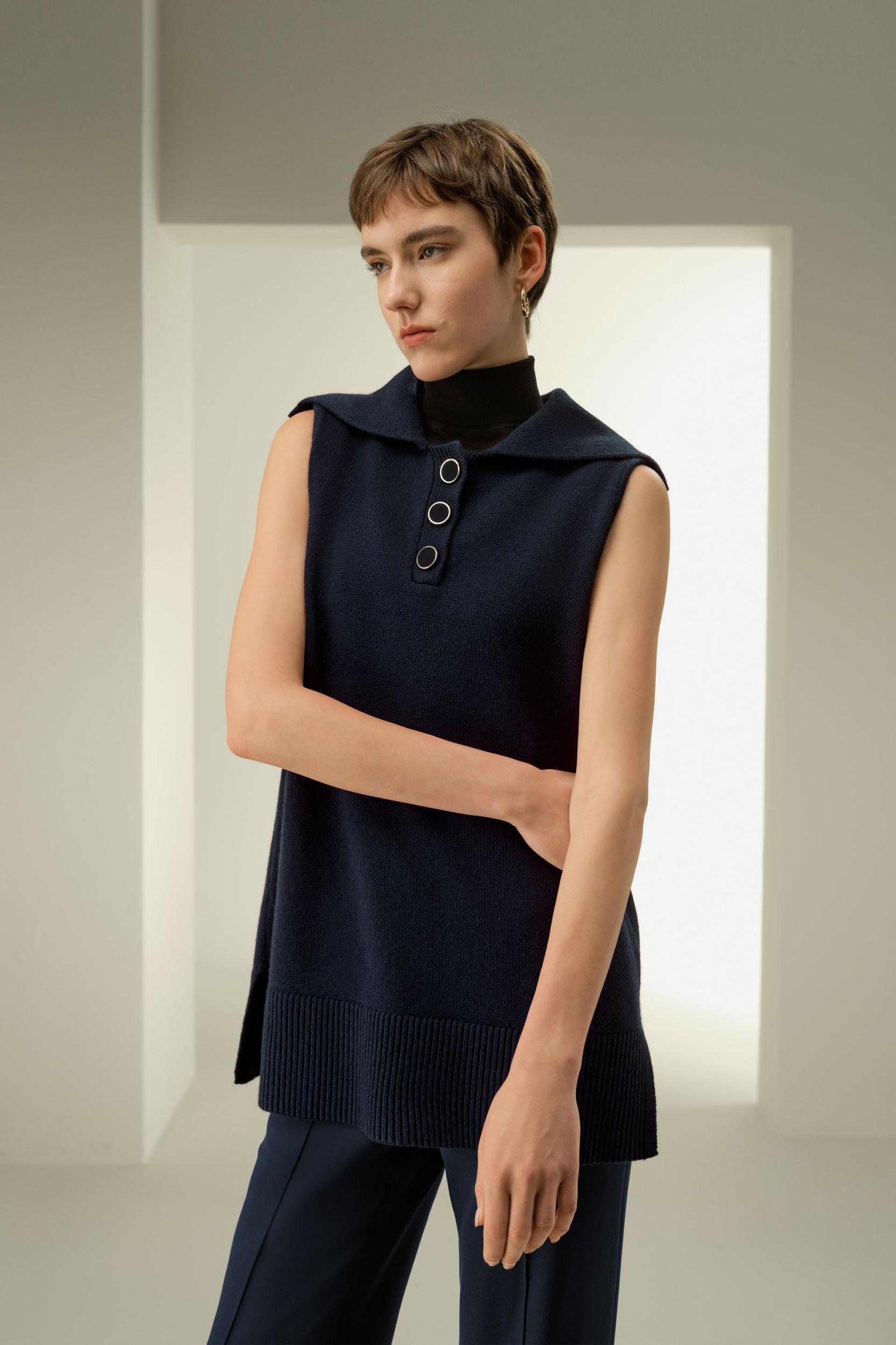 Vintage-Inspired Sailor Collar Top Product Image