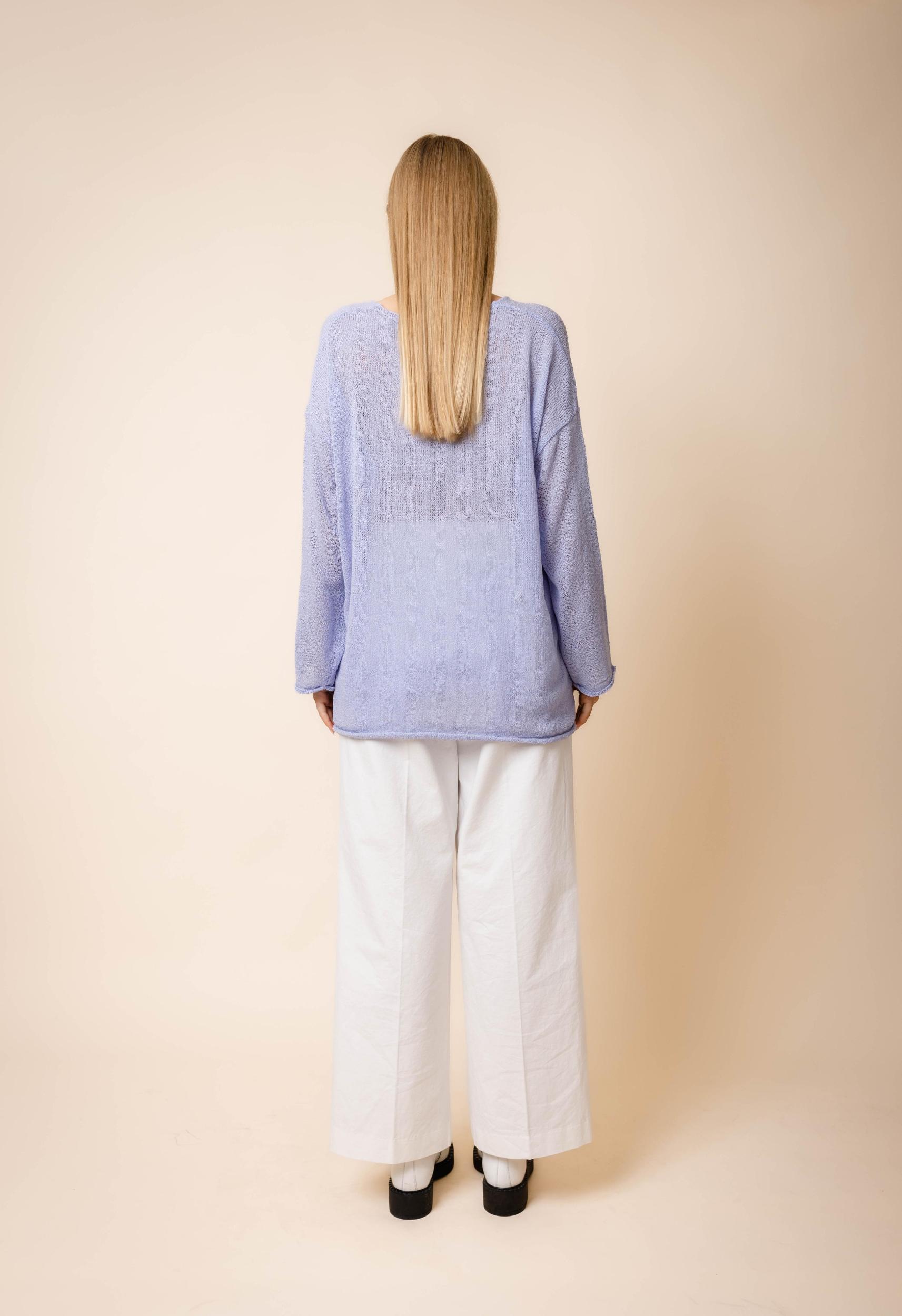 Oversized Stitch Sweater in Periwinkle Product Image