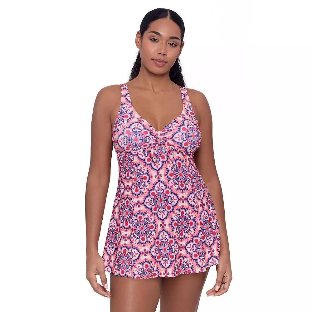 Women's Bal Harbour Bow Front Swimdress, Size: 18, Tile Trouble Product Image