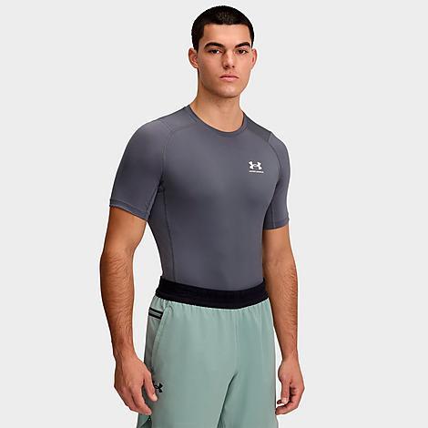 Under Armour Mens Under Armour HeatGear Armour Compression S/S Football T-Shirt - Mens Castlerock/White Product Image
