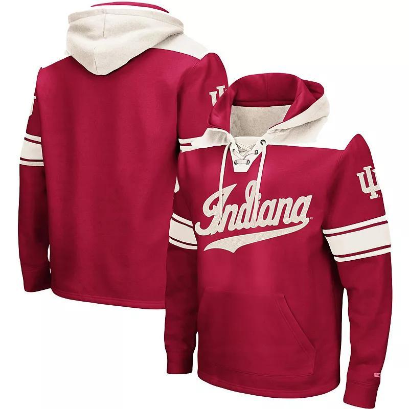 Mens Colosseum Crimson Indiana Hoosiers 2.0 Lace-Up Pullover Hoodie Product Image