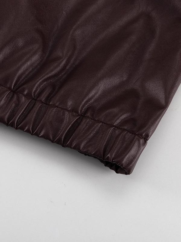 Long Sleeves Loose Elasticity Solid Color Zipper Lapel Jackets Outerwear Product Image