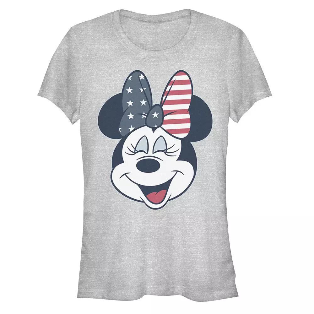 Disney's Mickey And Friends Minnie Women's American Flag Bow Tee, Girl's,  Product Image