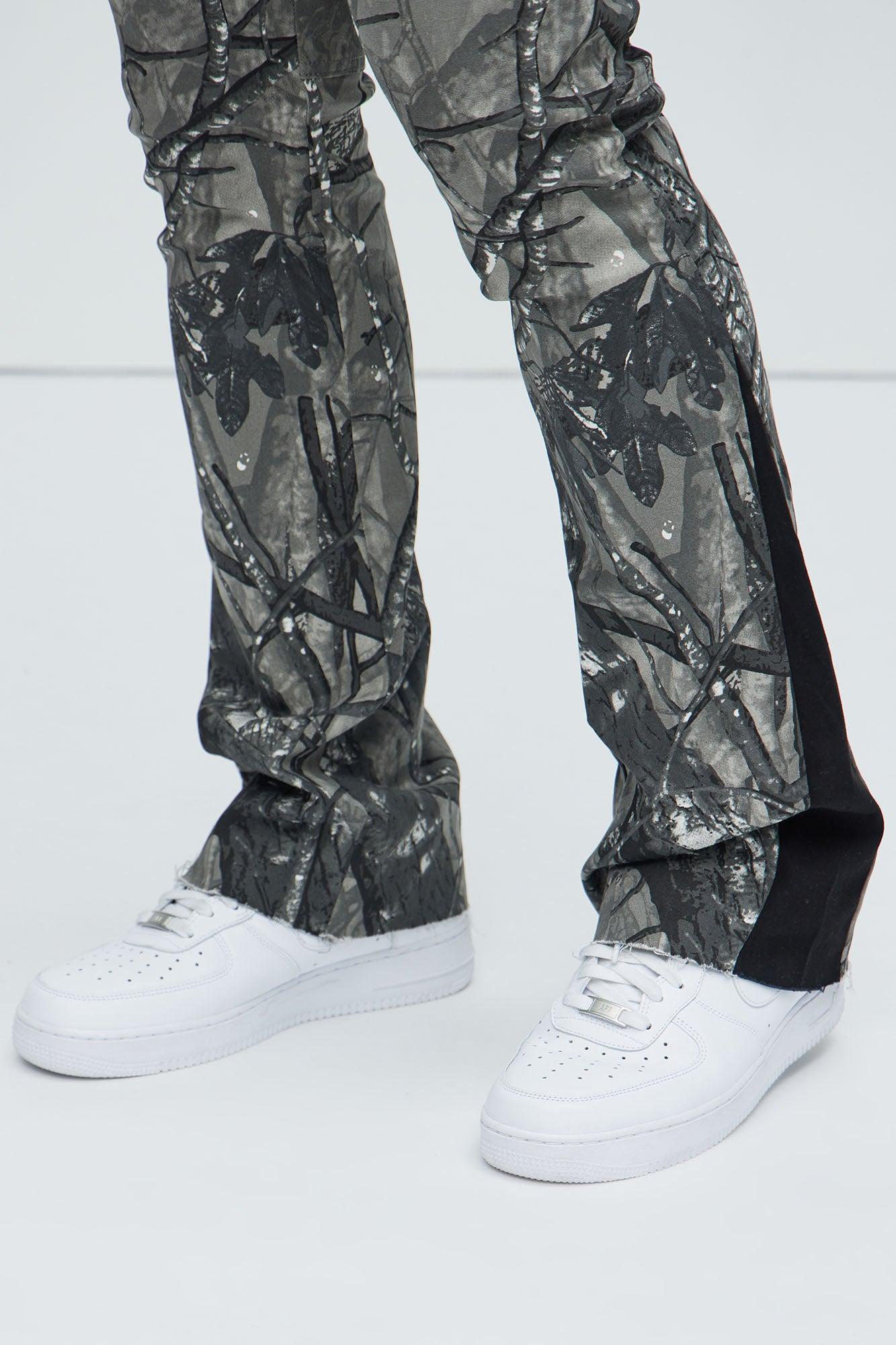All Over Print Stacked Twill Flare Pant - Grey/combo Product Image