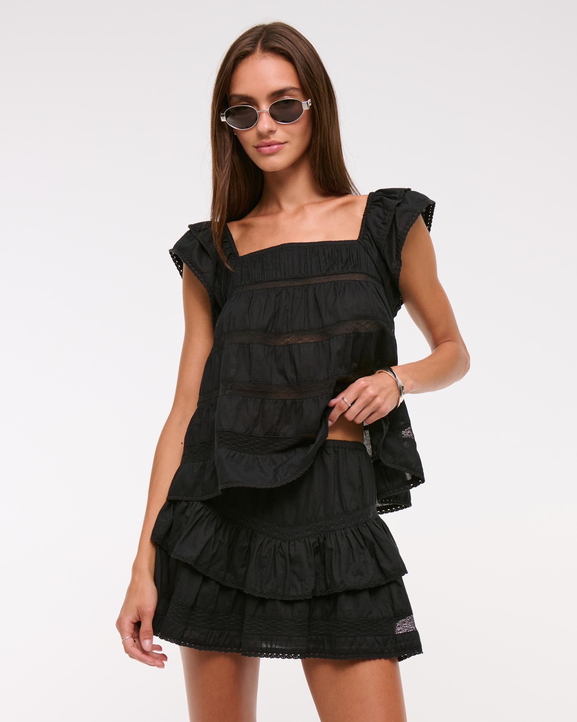 High Rise Drop-Waist Flirty Mini Skort Product Image