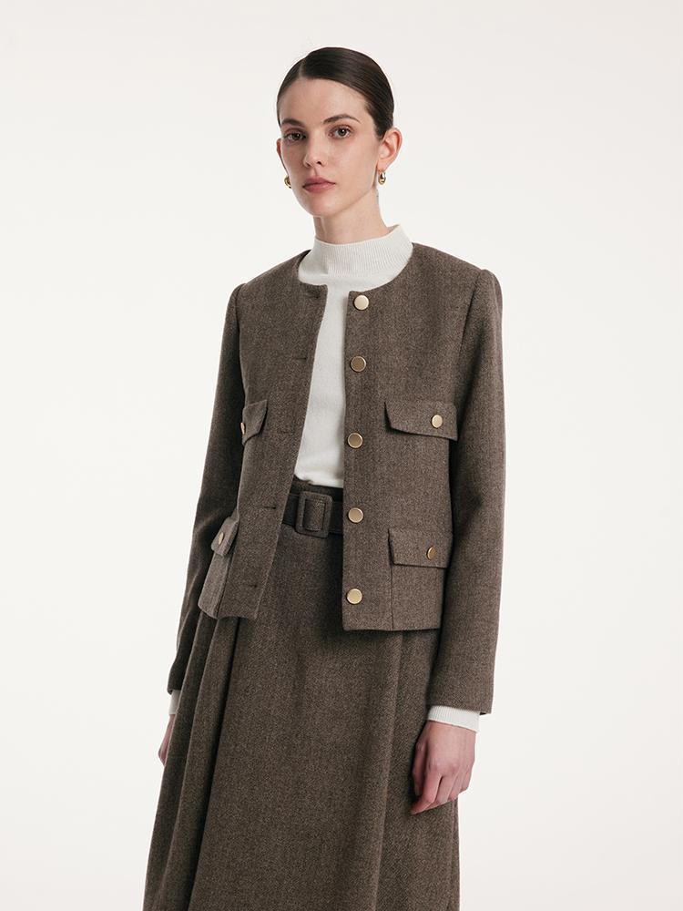 Washable Woolen Classic Women Jacket Product Image