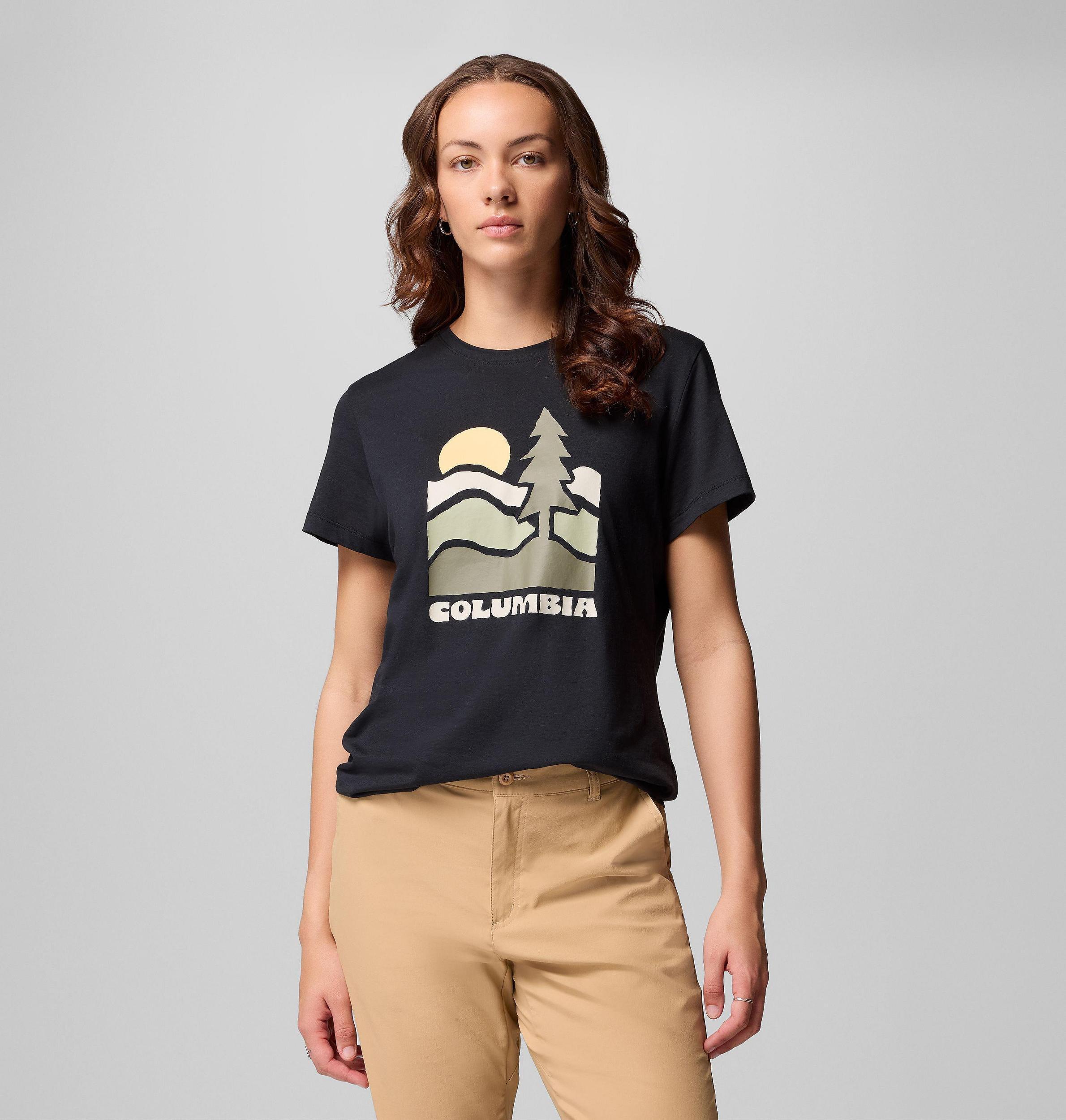 Columbia Womens Ruby Springs Graphic Fitted Short Sleeve Shirt- Product Image