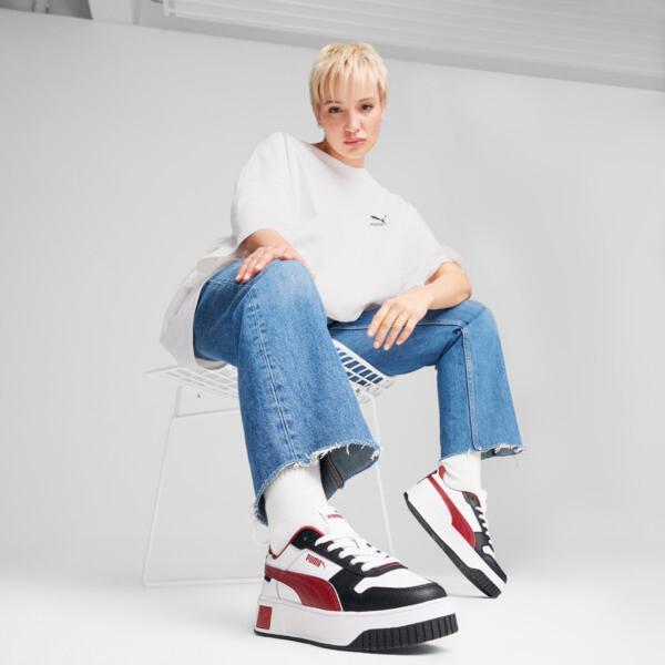 PUMA Carina Street Women's Sneakers in White/Intense Red/Black Product Image