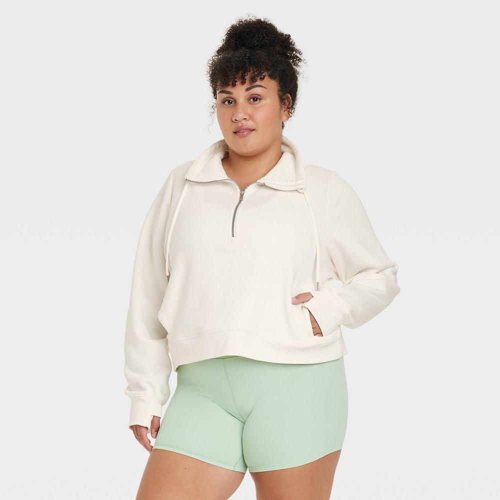 Womens Fleece Half Zip Pullover - All In Motion Fern 4X Product Image