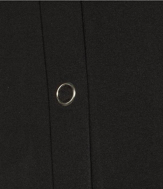 Slim Factor by Investments Ponte Knit Snap Wide Leg Pants Product Image