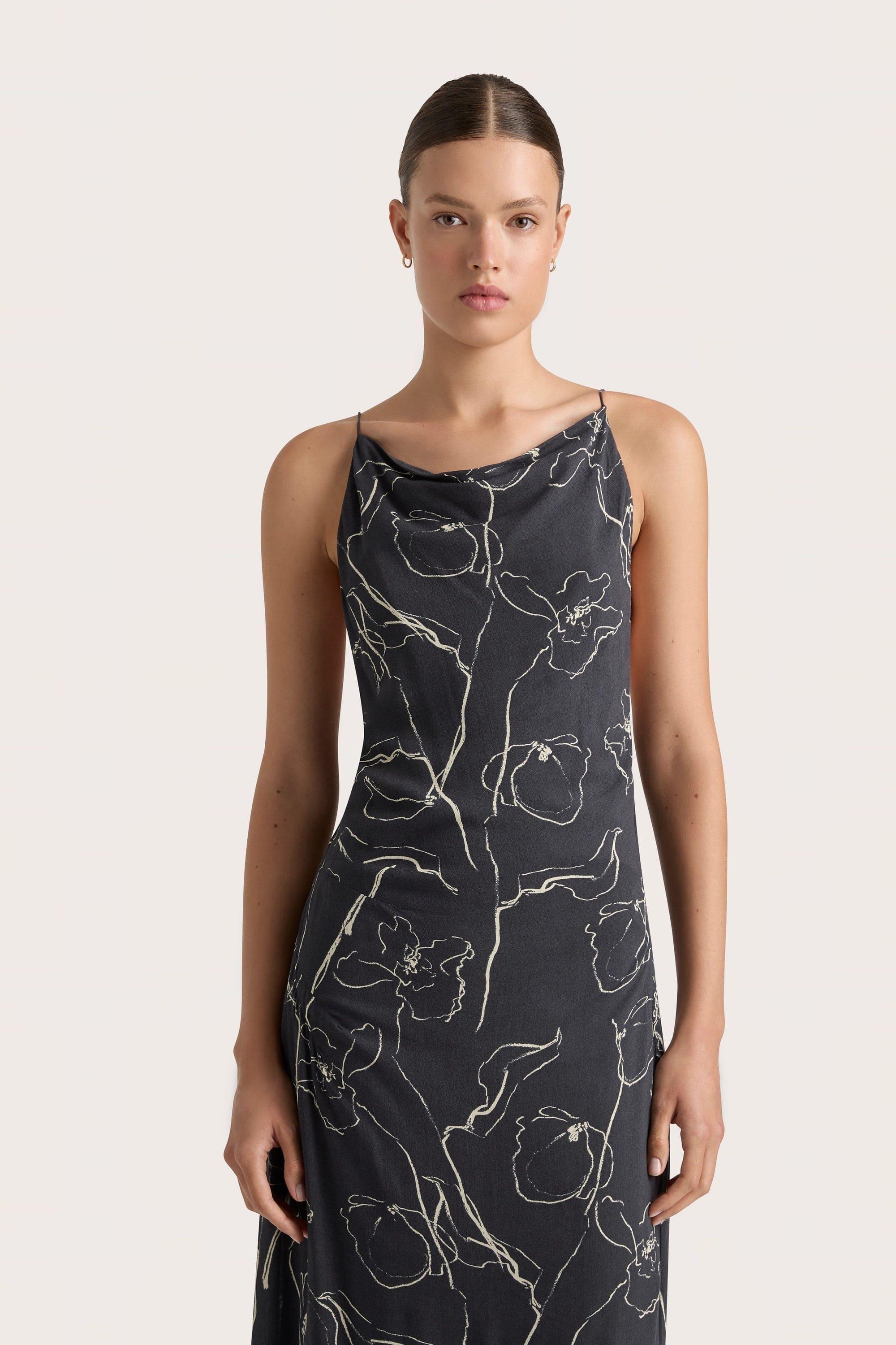 Aurelie Maxi Dress Calla Charred Navy - Final Sale Product Image