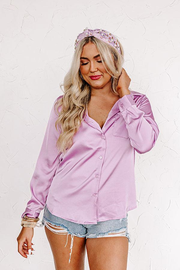 Once In A Lifetime Satin Top In Lavender Product Image