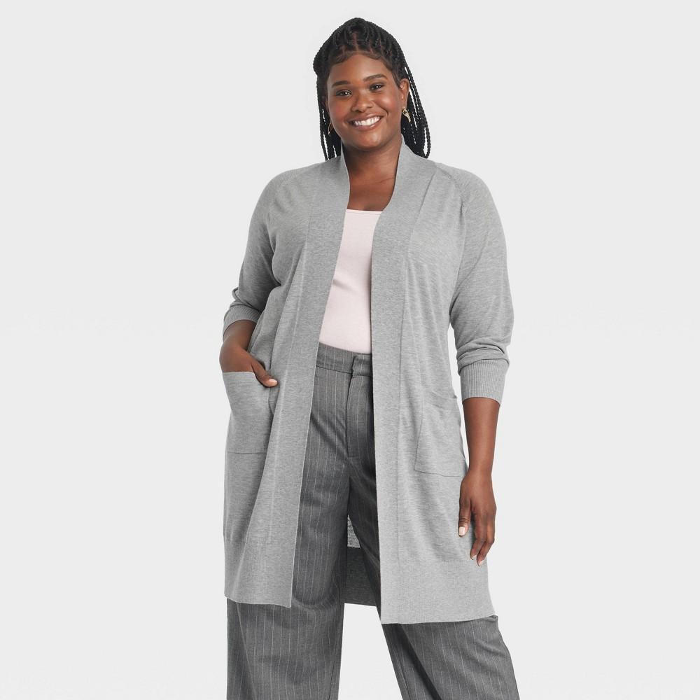 Womens Duster Cardigan - A New Day Gray XXL Product Image