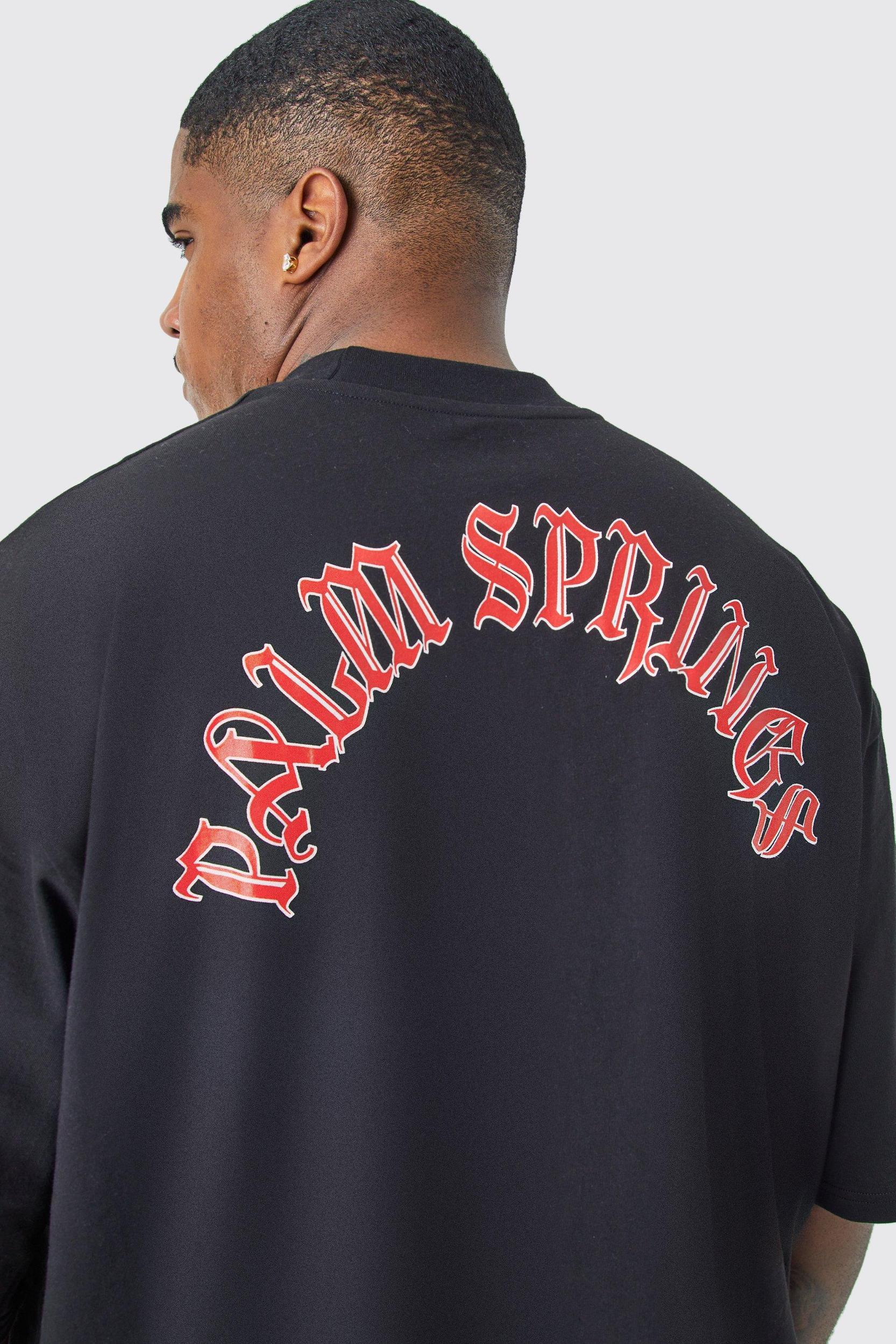 Plus Oversized Extended Neck Graffiti T-shirt | boohooMAN USA Product Image