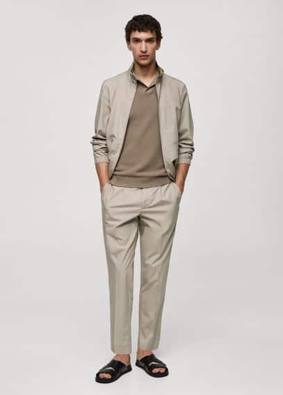 Slim-fit lyocell pleated trousers - Men | MANGO USA Product Image