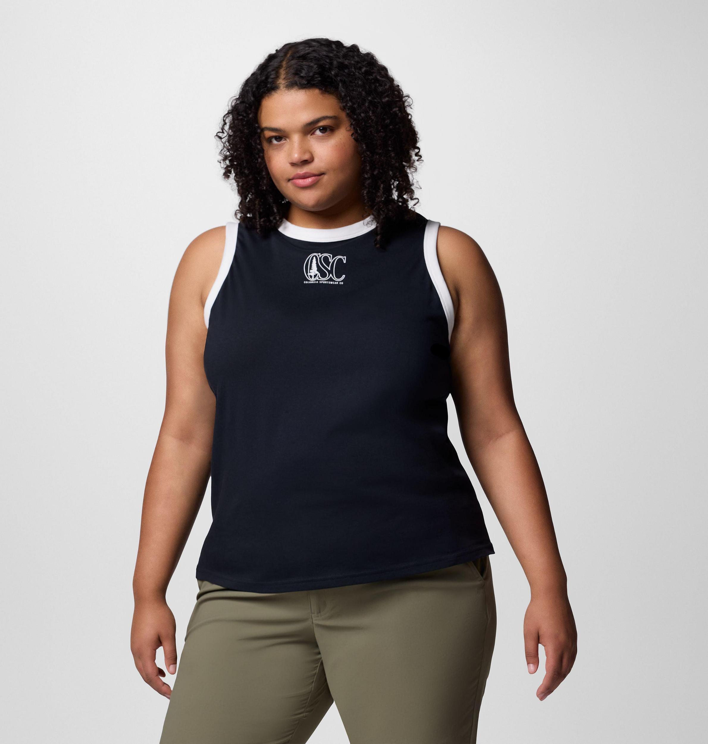 Columbia Womens Rolling Bend Graphic Ringer Tank - Plus Size- Product Image