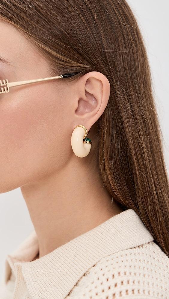 Kenneth Jay Lane Malachite End Hoop Earrings | Shopbop Product Image