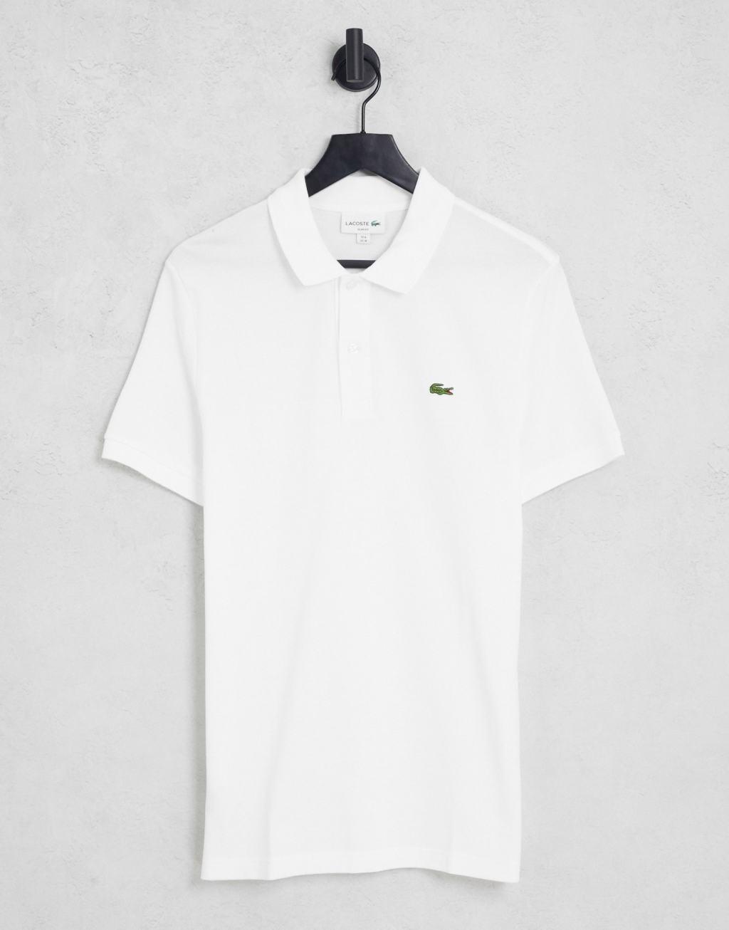 Lacoste slim fit pique polo in white Product Image