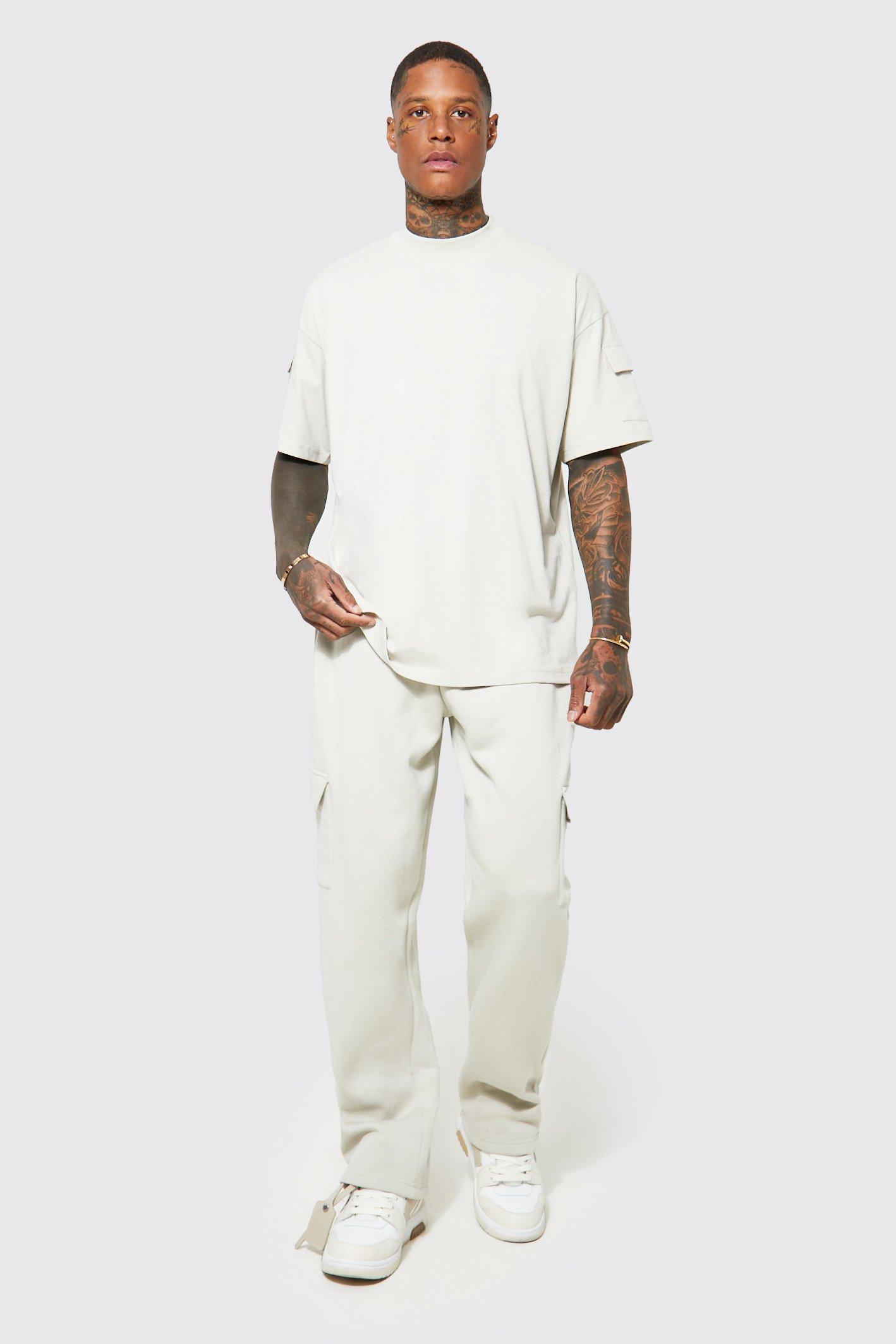 Oversized Cargo T-shirt Tracksuit | boohooMAN USA Product Image