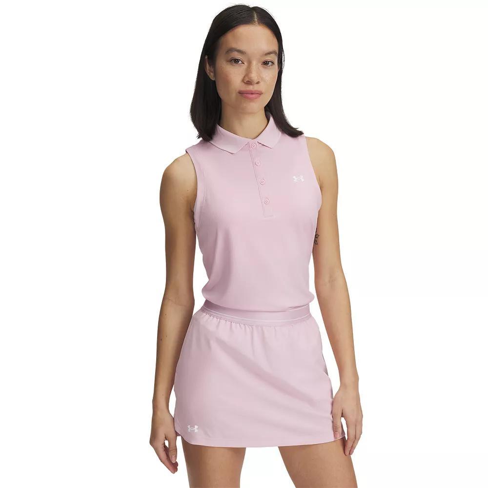Women's Under Armour Active Sleeveless Golf Polo, Size: Large, White Product Image