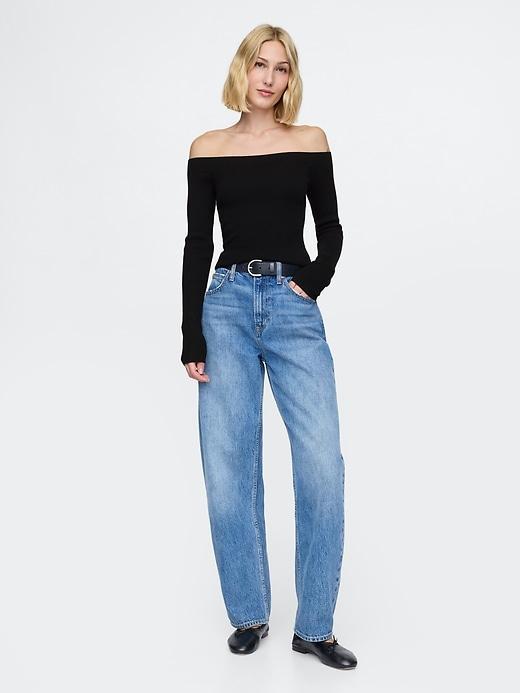 Off-Shoulder Sweater Top Product Image