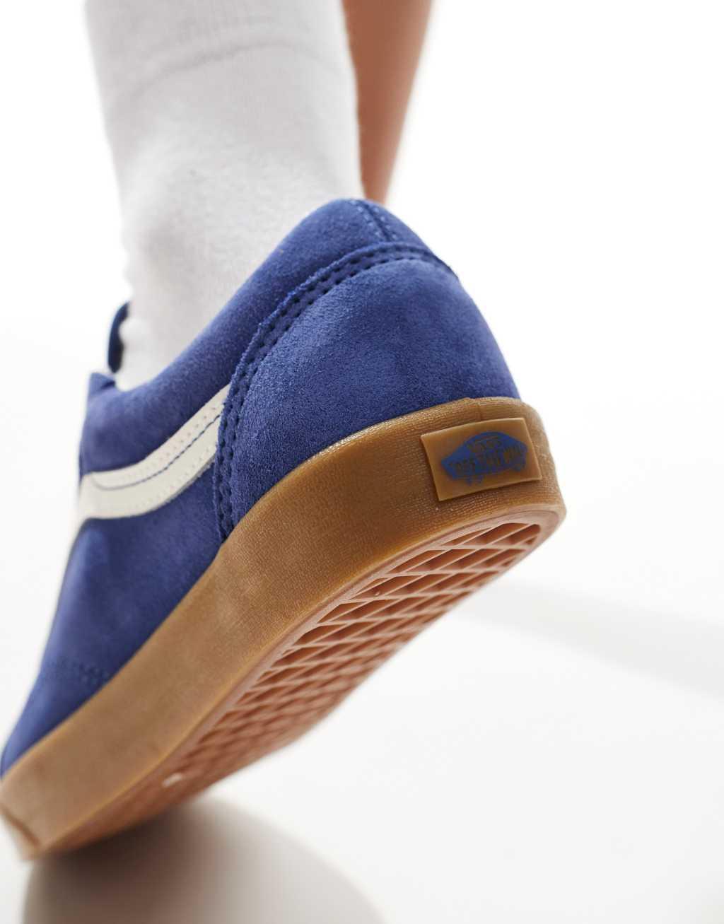 Vans Old Skool Lowpro sneakers with gum sole in blue Product Image