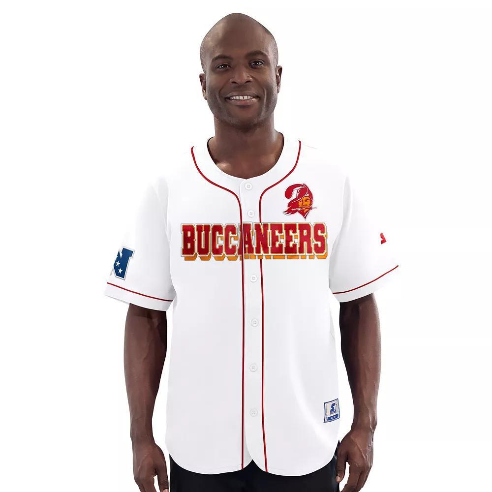 Men's Starter White Tampa Bay Buccaneers Relay Vintage Full-Button Baseball Jersey, Size: XXL Product Image