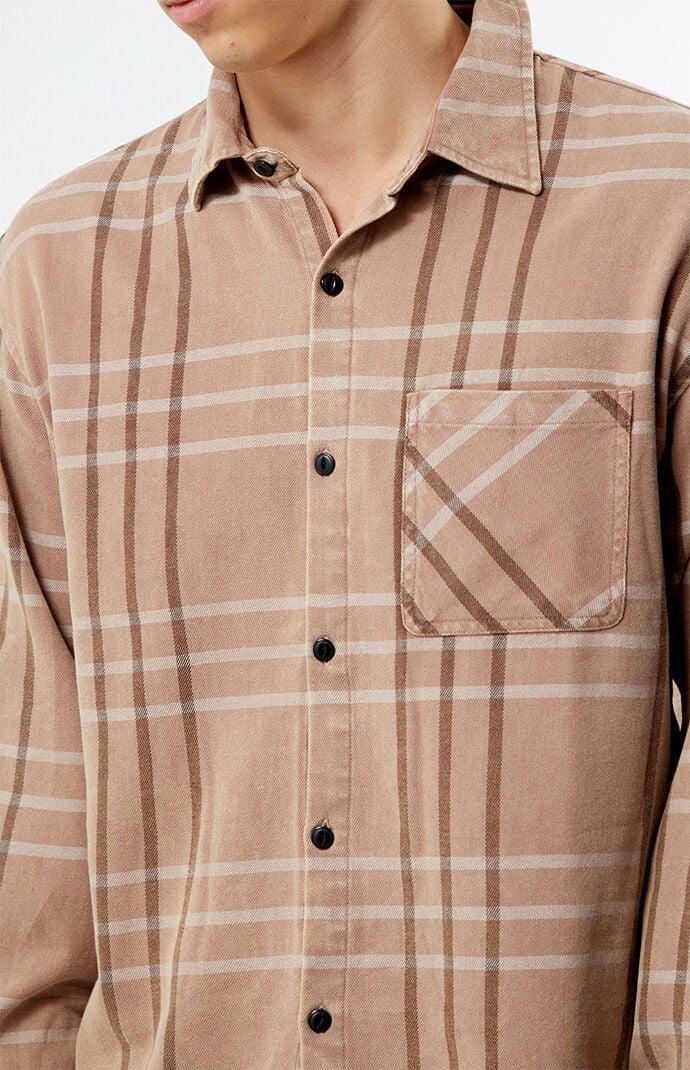 Men's Washed Cropped Flannel Shirt - Product Image