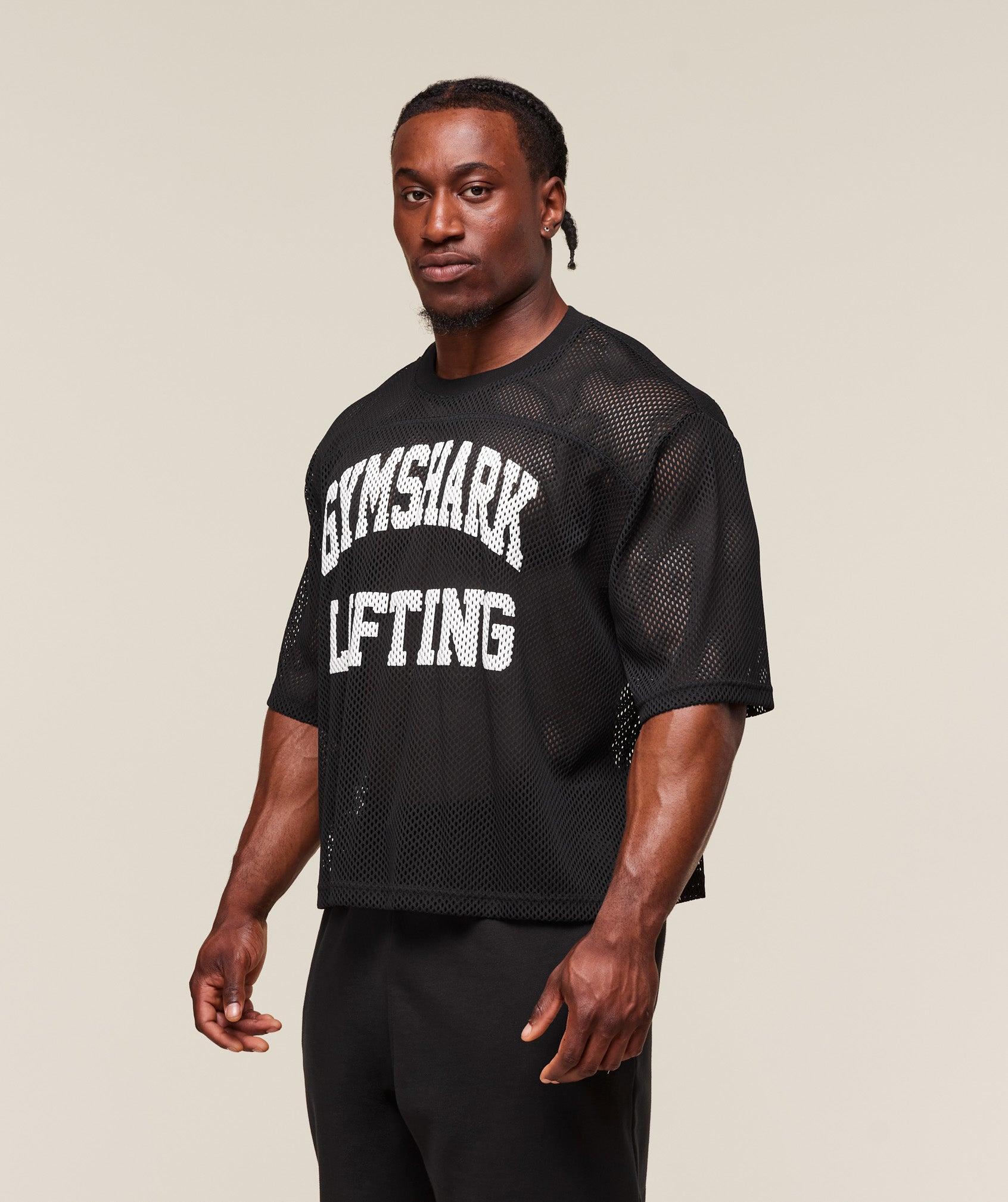 Gymshark Mesh Oversized T-Shirt - Black Male Product Image