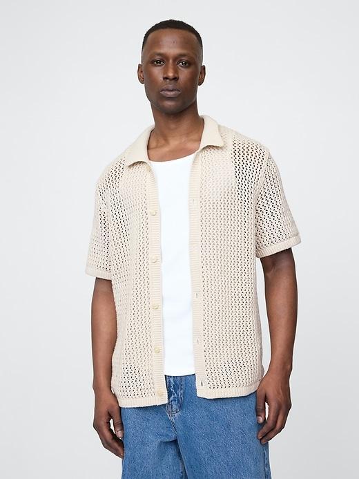 Mesh Sweater Shirt Product Image