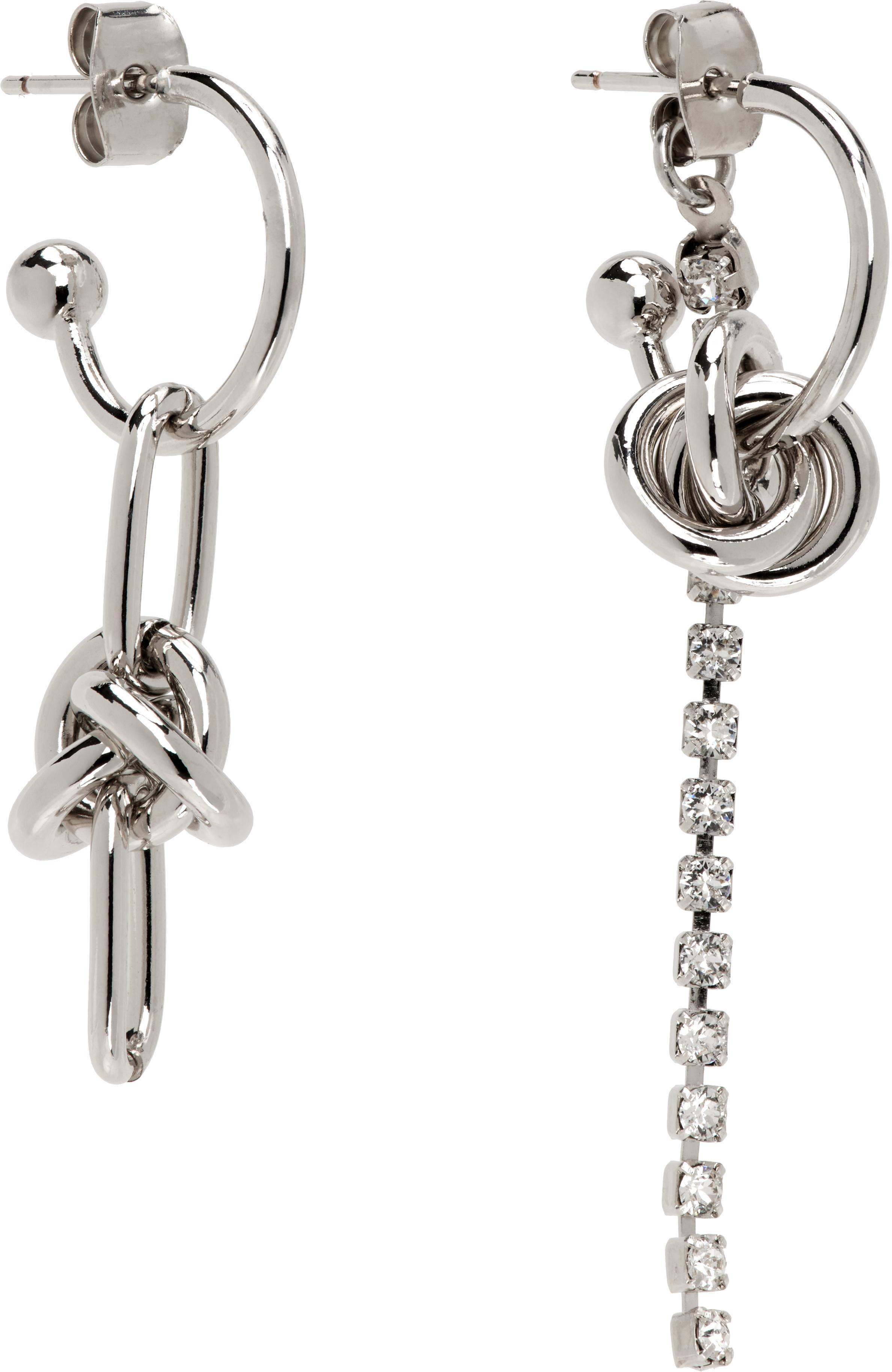 JUSTINE CLENQUET Silver Daria Crystal Earrings In Metallic Product Image