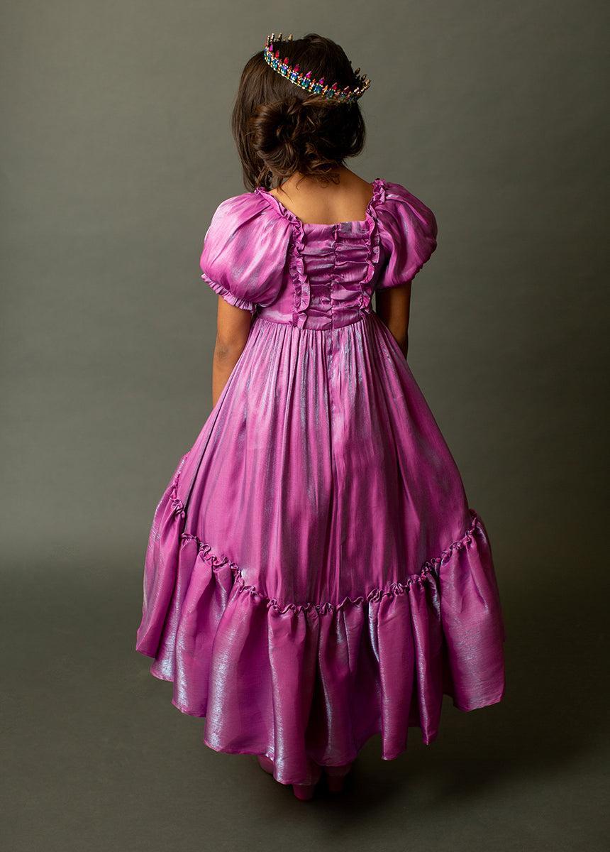 Mathilda Petticoat Dress in Fuchsia Iridescent Girls Product Image