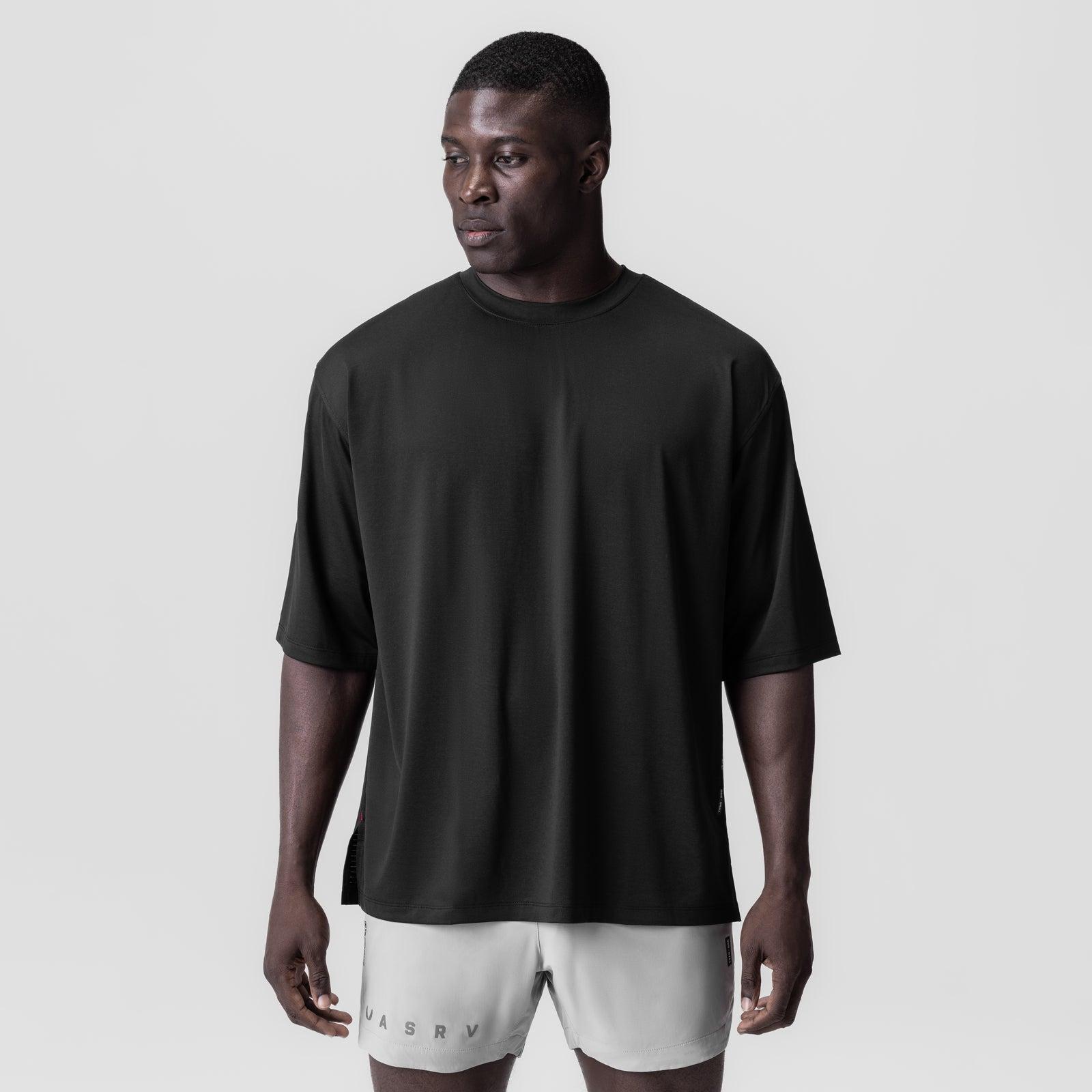 0841. 3D-Lite® 2.0 Lycra® 3/4-Sleeve Oversized Tee - Black "OTWR Block" Product Image