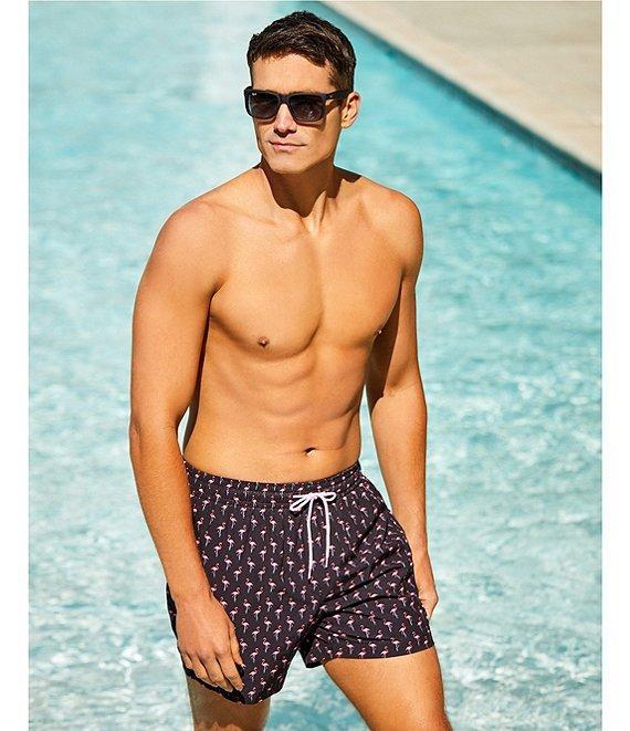 Caribbean Mini Flamingo 5#double; Cabana Swim Trunks Product Image