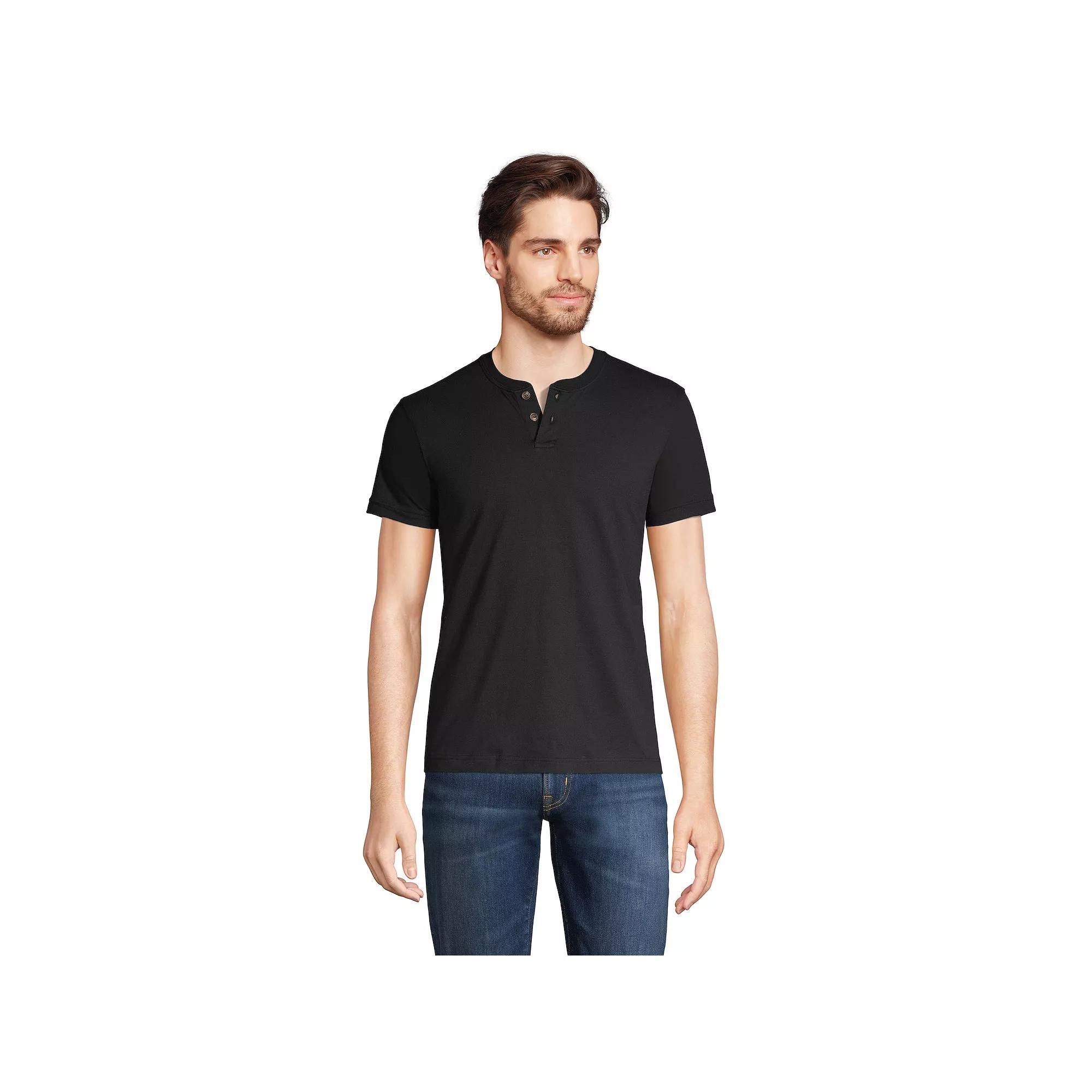 Men's Lands' End Classic-Fit Super-T Henley,  Product Image