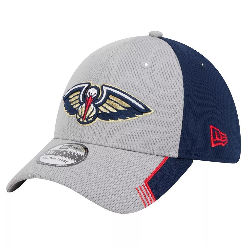 Men's New Era Gray/Navy New Orleans Pelicans Active Trim 39THIRTY Flex Hat, Size: Small/Medium, Grey Product Image