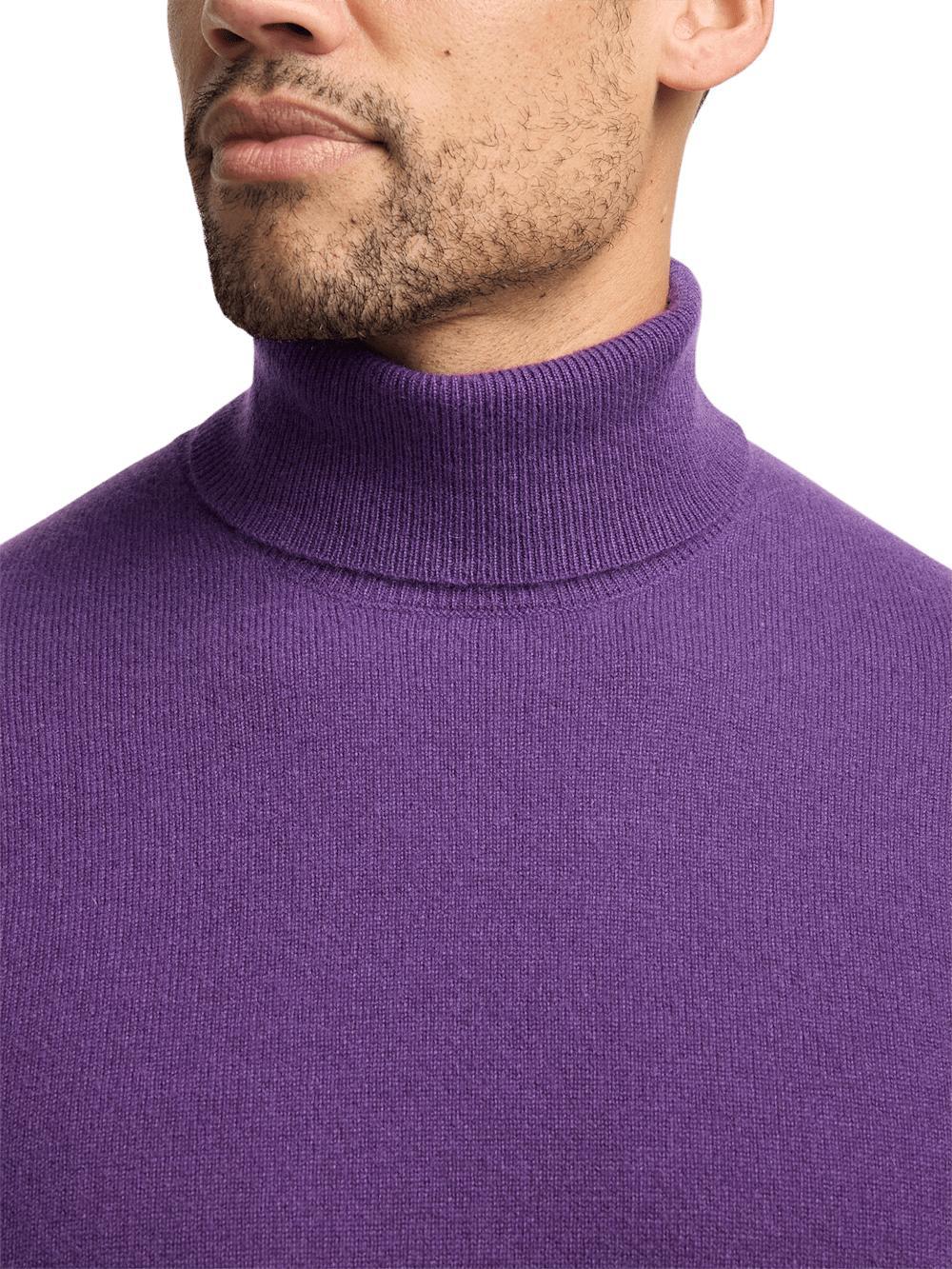 Cashmere Turtleneck Sweater - Purple Product Image