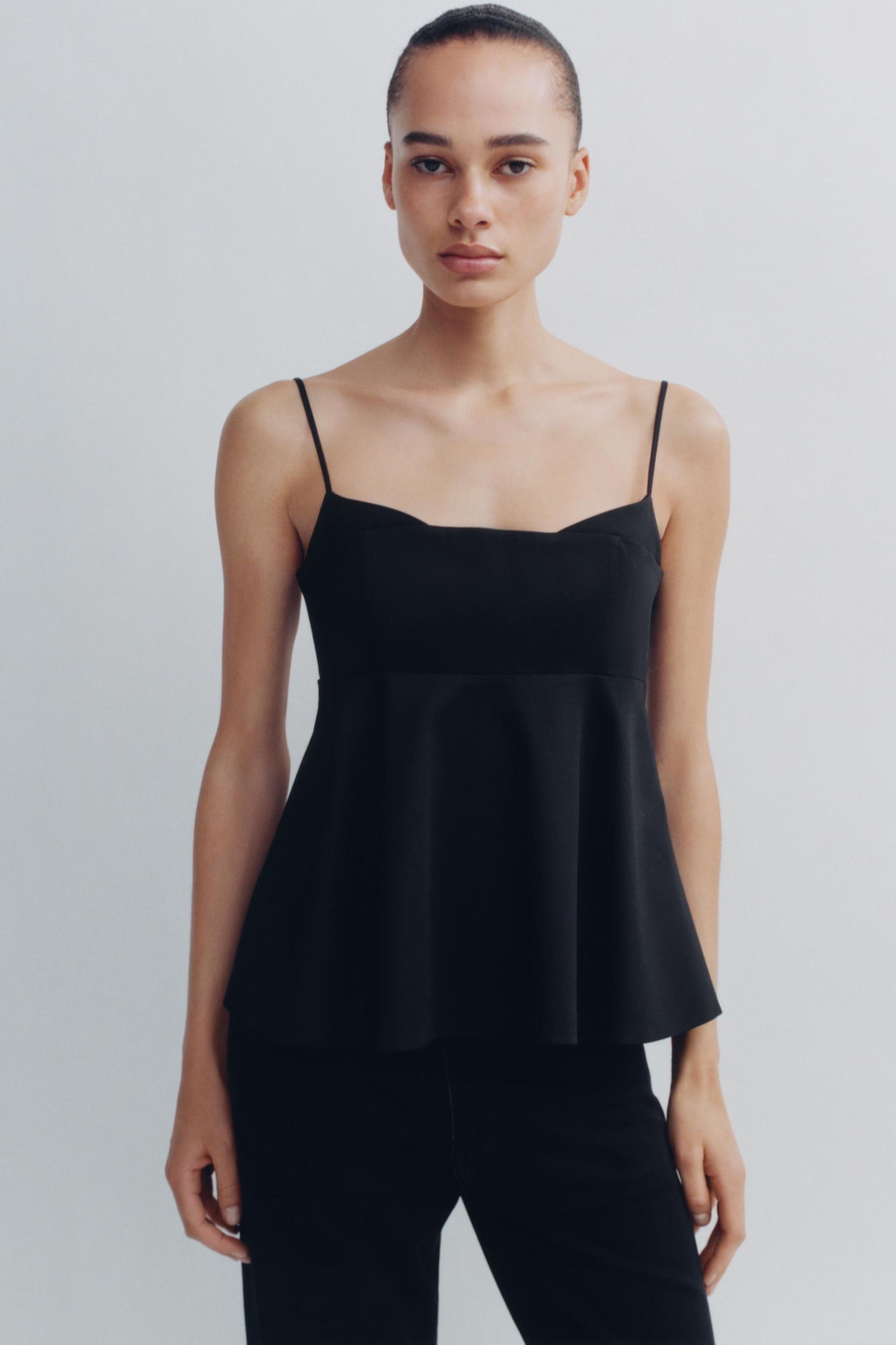 STRAPPY PEPLUM EFFECT TOP Product Image