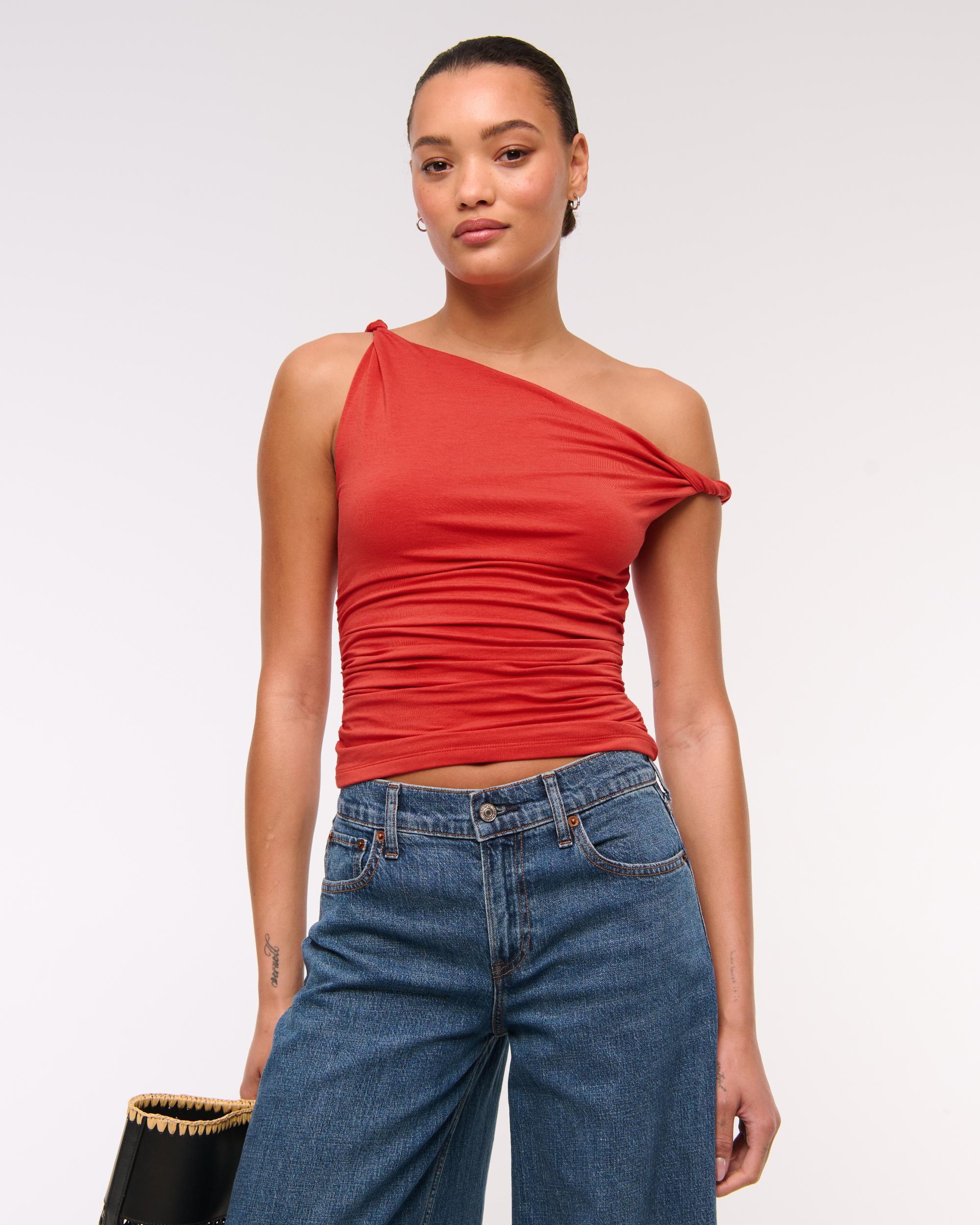 Asymmetrical Mesh Twist Top Product Image